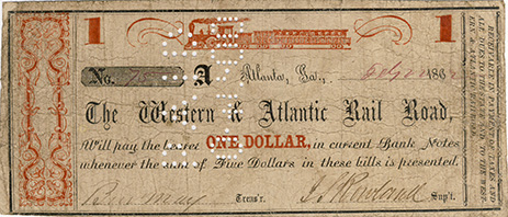 $1 G-1444.1 W&A Change Bill dated 1/22/1862